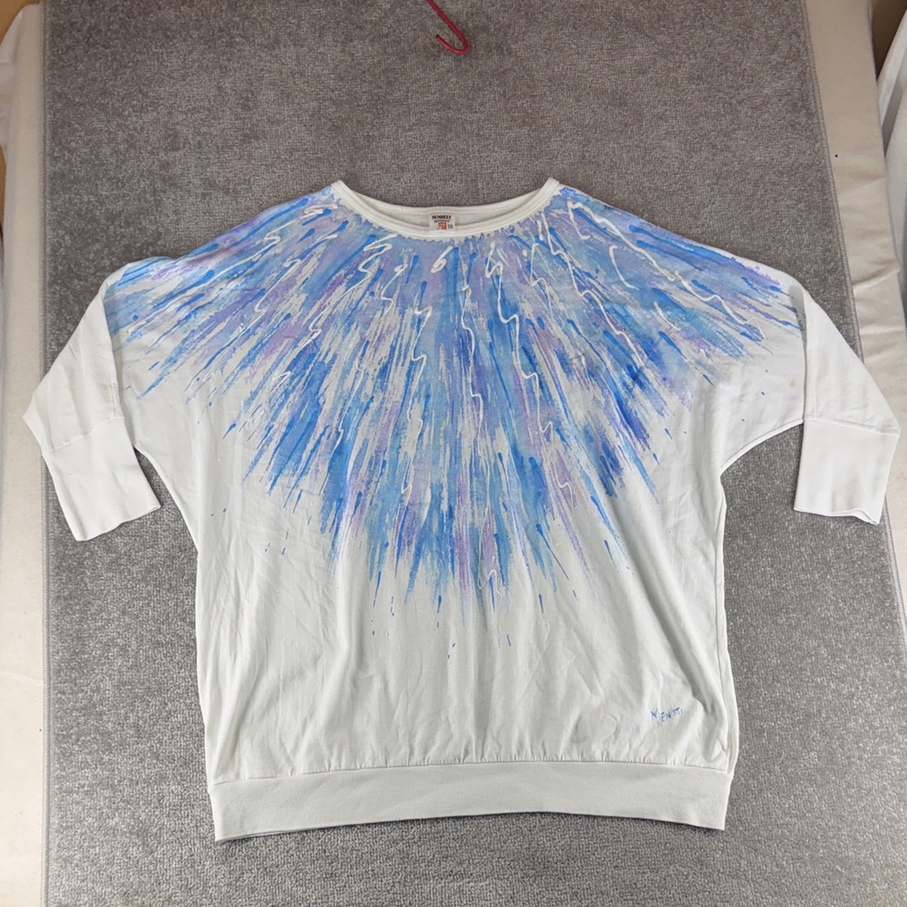 Sunbelt Sportswear Menesti Short Sleeve Shirt Abstract Blue White Painted OS